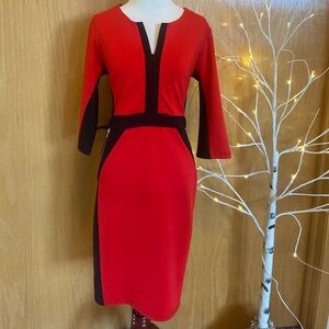 EUC-Homeyee Tunic 
Red & Black Bodycon Pencil Dress